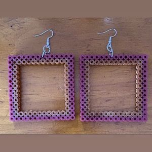 New burgundy and copper gold colored earrings